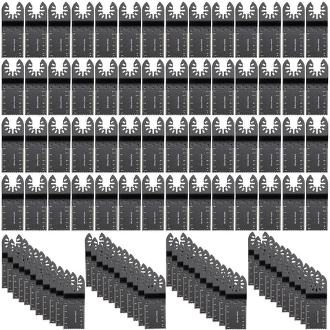 100PCS Oscillating Saw Blades, Quick Release Multitool Blades Kit, HCS Tool Blades for Wood Plastic, Compatible with Dewalt Dremel Fein Worx Bosch Makita Milwaukee