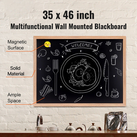 35"x46" Rustic Wood Framed Chalkboard Wall Hanging Magnetic Wedding Sign