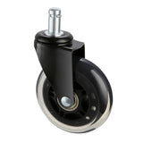 Office Chair Wheels, Set of 5, 76.2 mm Caster Wheels Replacement for Hardwood Floors and Carpet, Heavy Duty Computer Gaming Desk Casters with 59 kg Load Capacity, Universal Fit for Most Chairs