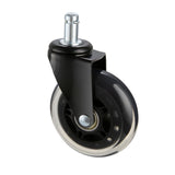 Office Chair Wheels, Set of 5, 76.2 mm Caster Wheels Replacement for Hardwood Floors and Carpet, Heavy Duty Computer Gaming Desk Casters with 59 kg Load Capacity, Universal Fit for Most Chairs