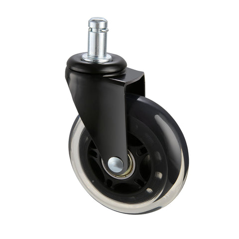 Office Chair Wheels, Set of 5, 76.2 mm Caster Wheels Replacement for Hardwood Floors and Carpet, Heavy Duty Computer Gaming Desk Casters with 59 kg Load Capacity, Universal Fit for Most Chairs