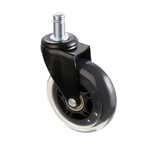 Office Chair Wheels, Set of 5, 76.2 mm Caster Wheels Replacement for Hardwood Floors and Carpet, Heavy Duty Computer Gaming Desk Casters with 59 kg Load Capacity, Universal Fit for Most Chairs