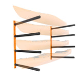 Wall Kayak Storage Rack, 4-Capacity Wall Mounted Kayak Holders for Kayak Canoe Paddle Board, Kayak Storage Hooks with Adjustable Padded Arms, 181.6 KG Load Kayak Hanger for Indoor Outdoor Garage