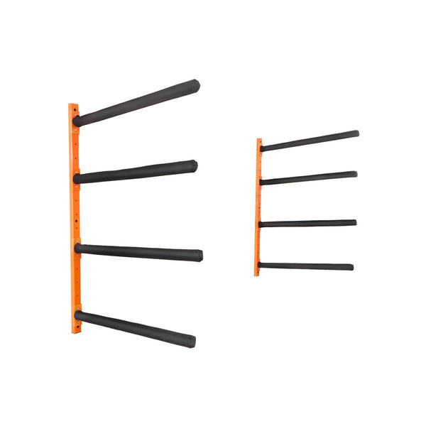 Wall Kayak Storage Rack, 4-Capacity Wall Mounted Kayak Holders for Kayak Canoe Paddle Board, Kayak Storage Hooks with Adjustable Padded Arms, 181.6 KG Load Kayak Hanger for Indoor Outdoor Garage