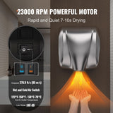 Heavy Duty Commercial Hand Dryer, 1800W Automatic High Speed Stainless Steel Warm Wind Hand Blower, 220V-240V Plug In/Hardwired Two Power Options, Compliant for Industry Business Restrooms