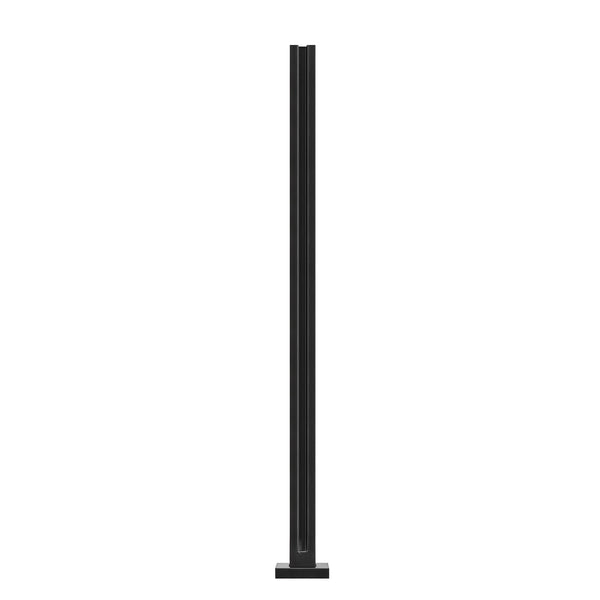 Glass Clamp, 41.34" Height Glass Railing Bracket for 0.39 "-0.47 " Thickness Tempered Glass, 304 Stainless Steel Glass Mounting Clamp, Glass Shelf Bracket for Balcony, Garden, Deck, Stair, Black