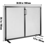 Fireplace Screen 1 Panel with Door, Sturdy Iron Mesh Fireplace Screen, 990(L) x780(H)MM Spark Guard Cover, Simple Installation, Free Standing Fire Fence Grate for Living Room Home Decor Modern