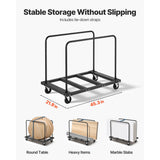 Drywall Cart Dolly, 816 kg Load Capacity, Steel Panel Truck Cart with 12.5 mm Swivel Casters, Lumber Drywall Dolly with Tie-Down Strap & 2 Side Handrails for Factory, Warehouse, Garage, Black