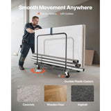 Drywall Cart Dolly, 816 kg Load Capacity, Steel Panel Truck Cart with 12.5 mm Swivel Casters, Lumber Drywall Dolly with Tie-Down Strap & 2 Side Handrails for Factory, Warehouse, Garage, Black