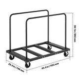 Drywall Cart Dolly, 816 kg Load Capacity, Steel Panel Truck Cart with 12.5 mm Swivel Casters, Lumber Drywall Dolly with Tie-Down Strap & 2 Side Handrails for Factory, Warehouse, Garage, Black