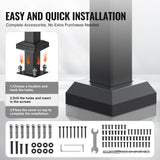 Handrails for Outdoor Steps, 5 Step Stair Hand Rail Kit, Transitional Carbon Steel Railings with Installation Kit, Stair Rails for Seniors, Concrete Steps & Porch & Deck, Black Retro Arch