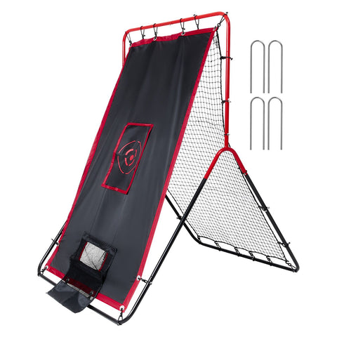 Baseball And Softball Rebounder Net 3.5x4.5 ft 2-in-1 Switch Hitter Pitch
