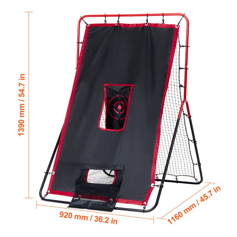 Baseball And Softball Rebounder Net 3.5x4.5 ft 2-in-1 Switch Hitter Pitch