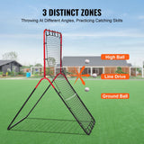 Baseball And Softball Rebounder Net, 3 x 4.5 ft PitchBack Baseball Pitching Nest, 3-Way Baseball, Softball Pitchback Net, Fielding Trainer, Bounce Back Net for Fielding/Throwing Practice