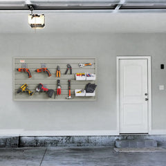 VEVOR Slatwall Panels, 121.9 x 30.48 cm Gray Garage Wall Panels (Set of 2 Panels), Heavy Duty Garage Wall Organizer Panels Display Perfect for Retail Store, Garage Wall, and Craft Storage Organization