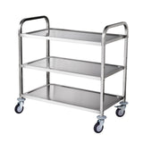 3-Tier Utility Cart Rolling Cart on Wheels 37.5"x20"x37.7" 450 LBS 6 Hooks