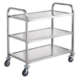 3-Tier Utility Cart Rolling Cart on Wheels 37.5"x20"x37.7" 450 LBS 6 Hooks