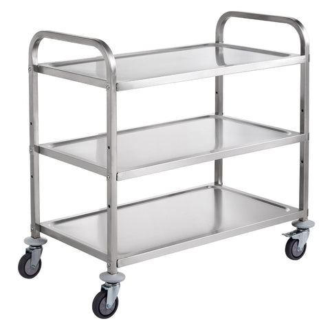 3-Tier Utility Cart Rolling Cart on Wheels 37.5"x20"x37.7" 450 LBS 6 Hooks