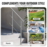 39.4in Handrails for Outdoor Steps 2 Crossbars Staircase for Porch Deck