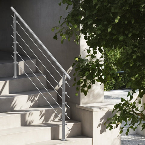 59in Handrails for Outdoor Steps 5 Crossbars Staircase for Porch Deck