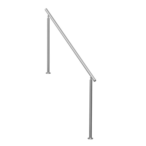 Handrails for Outdoor Steps, 70.9 in/ 180cm Length Stair Hand Rail Kit, Transitional Stainless Steel Railings with Installation Kit, Double-column Staircase Handrails for Seniors,Porch & Deck