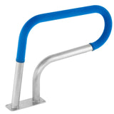 Pool Rail 30x22 Pool Railing 304 Stainless Steel 250LBS Load Capacity Silver Rustproof Pool Handrail Humanized Swimming Pool Handrail with Blue Grip Cover & M8 Drill Bit & Self-Taping Screws