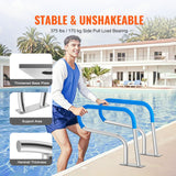 Pool Handrail, 32 x 23 inch Pool Railing, Stainless Steel with Base Plate for Indoor/Outdoor Pools,Swimming Pool Safety Railing for Decks,Rust-Proof Grab Bar w/ Grip Cover&Accessories for Spas