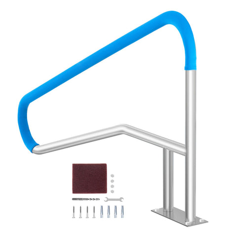 Pool Handrail 55 x 32 inch Stainless Steel with Base Plate for Spas