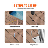 Pool Handrail 55 x 32 inch Stainless Steel with Base Plate for Spas