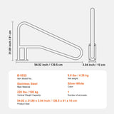 Pool Handrail 55 x 32 inch Stainless Steel with Base Plate for Spas