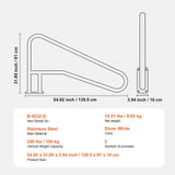 Pool Handrail 2 PCS 55 x 32 inch Stainless Steel with Base Plate for Spas