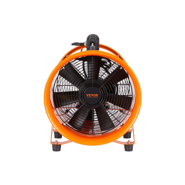 VEVOR Portable Ventilator, 304.8mm/12inch Heavy Duty Cylinder Fan with 10m Duct Hose, 367W Strong Shop Exhaust Blower 2574CFM, Industrial Utility Blower for Sucking Dust, Smoke, Smoke Home/Workplace
