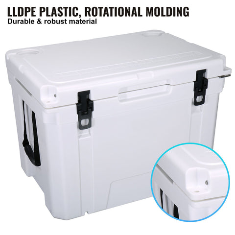 Insulated Portable Cooler, 65 qt, Holds 65 Cans, Ice Retention Hard Cooler with Heavy Duty Handle, Ice Chest Lunch Box for Camping, Beach, Picnic, Travel, Outdoor, Keeps Ice for up to 6 Days