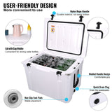 Insulated Portable Cooler, 65 qt, Holds 65 Cans, Ice Retention Hard Cooler with Heavy Duty Handle, Ice Chest Lunch Box for Camping, Beach, Picnic, Travel, Outdoor, Keeps Ice for up to 6 Days