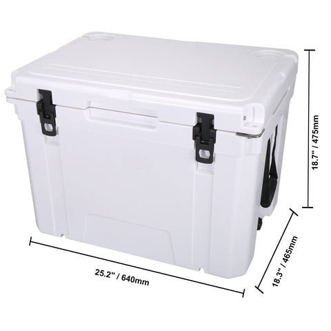 Insulated Portable Cooler, 65 qt, Holds 65 Cans, Ice Retention Hard Cooler with Heavy Duty Handle, Ice Chest Lunch Box for Camping, Beach, Picnic, Travel, Outdoor, Keeps Ice for up to 6 Days
