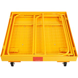 Forklift Safety Cage, 544 kg Load Capacity, 92 x 92 cm Folding Forklift Work Platform with Lockable Swivel Wheels, Drain Hole, and Device Chain, Holds 1 to 2 Adults, Perfect for Aerial Work