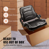 Universal Forklift Seat, Fold Down Tractor Seat with Adjustable Angle Back, Micro Switch and Retractable Seatbelt, 16-34 cm Slot Forklift Seat for Tractor Loader Excavator