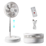 12 Inch Foldable Oscillating Standing Fan with Remote Control, 4 Speed Adjustable Portable Desk Quiet Fan, 7200mah Rechargeable USB Small Fan, Folded Rotating Floor Fan for Bedroom Office Travel