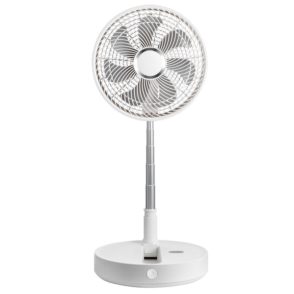 VEVOR 12 Inch Foldable Oscillating Standing Fan with Remote Control, 4 Speed Adjustable Portable Desk Quiet Fan, 7200mah Rechargeable USB Small Fan, Folded Rotating Floor Fan for Bedroom Office Travel