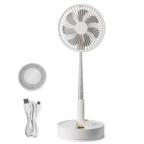 8 Inch Foldable Oscillating Standing Fan with Remote Control, 4 Speed Adjustable Portable Desk Quiet Fan, 7200mah Rechargeable USB Small Fan, Folded Rotating Floor Fan for Bedroom Office Travel