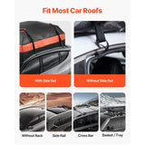 Car Rooftop Cargo Carrier Bag, 15 Cubic Feet Car Roof Cargo Carrier, 100% Waterproof Heavy Duty 840D PVC Roof Luggage Bag for All Vehicle with/without Rack- with Lock, Non-Slip Mat, 4 Door Hooks