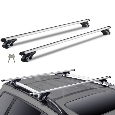 Roof Rack Cross Bars, Aluminum Roof Rack Crossbars, Fit Raised Side Rail with Gap, 90 kg Load Capacity, Adjustable Crossbars with Locks, for SUVs, Sedans, and Vans