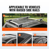 Roof Rack Cross Bars, Aluminum Roof Rack Crossbars, Fit Raised Side Rail with Gap, 90 kg Load Capacity, Adjustable Crossbars with Locks, for SUVs, Sedans, and Vans