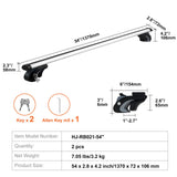 Roof Rack Cross Bars, Aluminum Roof Rack Crossbars, Fit Raised Side Rail with Gap, 90 kg Load Capacity, Adjustable Crossbars with Locks, for SUVs, Sedans, and Vans