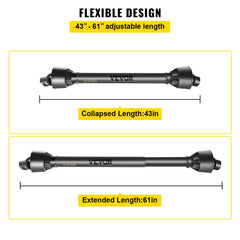 VEVOR PTO Shaft PTO Drive Shaft 1-3/8" x 6 Spline Ends Round End T4 43"-61"