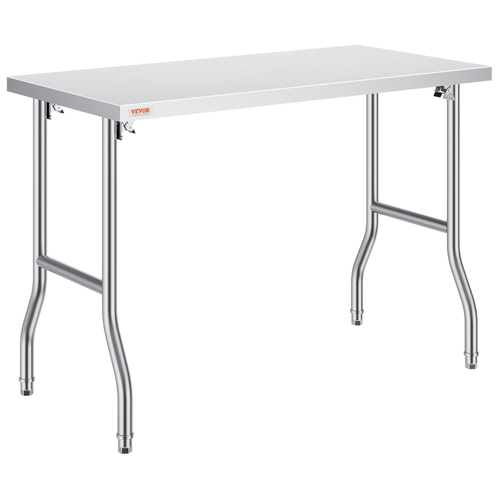 Stainless Steel Kitchen Bench Folding Commercial Prep Table 1220x610 mm