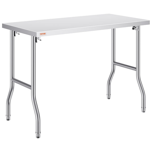 Stainless Steel Kitchen Bench Folding Commercial Prep Table 1220x610 mm