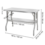 Commercial Worktable Workstation Folding Commercial Prep Table 1220x610 mm
