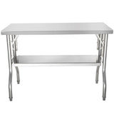 Commercial Worktable Workstation Folding Commercial Prep Table 1220x610 mm