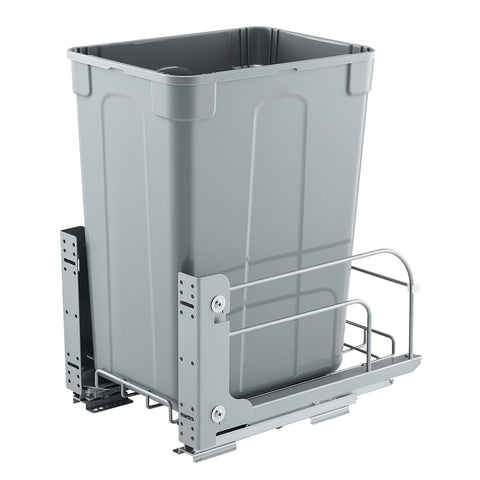 Pullout Trash Can for Kitchen Cabinets, Garbage Waste Recycling Bin, Under Mount Waste Container, with Heavy Duty Metal Soft Close Sliding System and Door Kit, for Sink, Under Counter